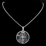 Witch Triple Moon Goddess Hecate Necklace Stainless Steel