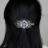 Triple Moon Pentagram Hair Barrette Wicca Hairclip