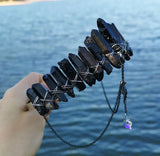 Raw Crystal Plating Bat Chain Headband Witchcraft Hair Accessories