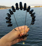 Raw Crystal Plating Bat Chain Headband Witchcraft Hair Accessories