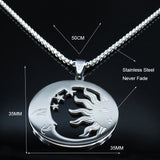 Witchcraft Moon Knight Sun Stainless Steel Necklace