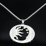 Witchcraft Moon Knight Sun Stainless Steel Necklace