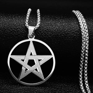 Witchcraft Pentagram Chain Necklace Men Jewelry N1112S02