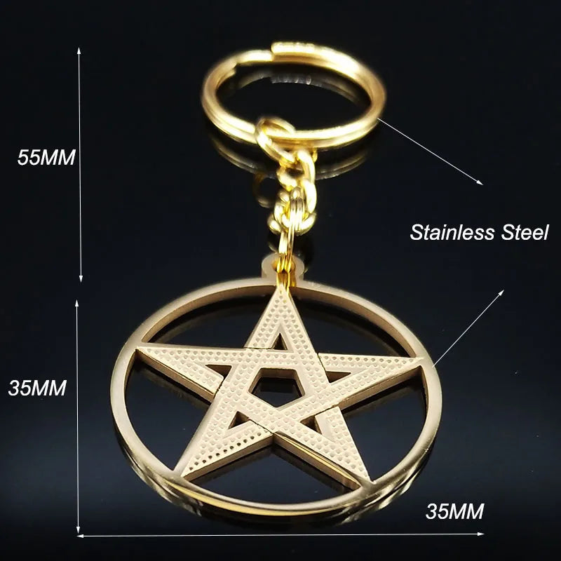 Witchcraft Pentagram Chain Necklace Men Jewelry N1112S02
