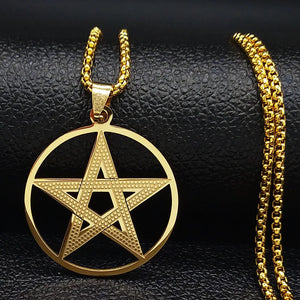 Witchcraft Pentagram Chain Necklace Men Jewelry N1112S02