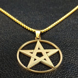 Witchcraft Pentagram Chain Necklace Men Jewelry N1112S02