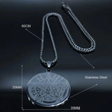 Men's Witchcraft Pentagram Necklace Tetragrammaton Pendant