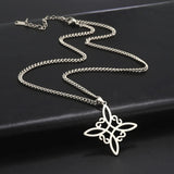Stainless Steel Witch's Irish Knot Necklace Chain Silver Wicca Necklaces