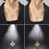 Stainless Steel Witch's Irish Knot Necklace Chain Silver Wicca Necklaces