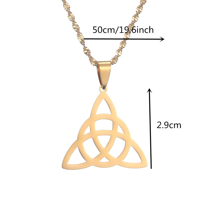 Stainless Steel Witch's Irish Knot Necklace Chain Witch Jewelry