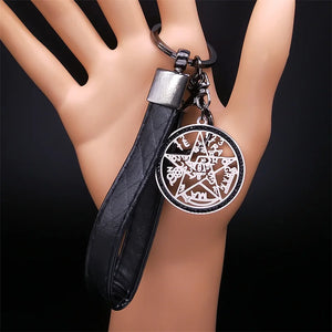Hebrew YHWH Lord Shem Keyring Wicca Pentacle