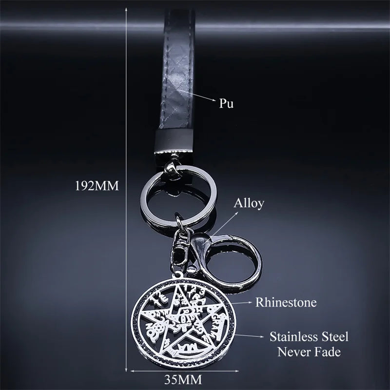 Hebrew YHWH Lord Shem Keyring Wicca Pentacle