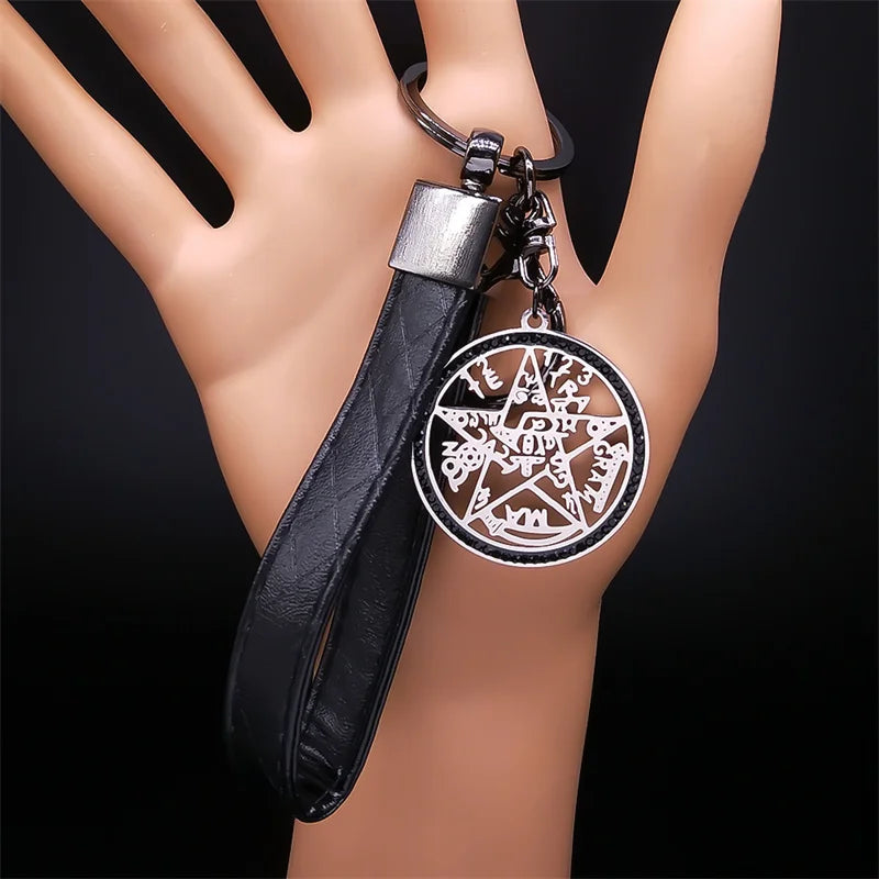 Hebrew YHWH Lord Shem Keyring Wicca Pentacle