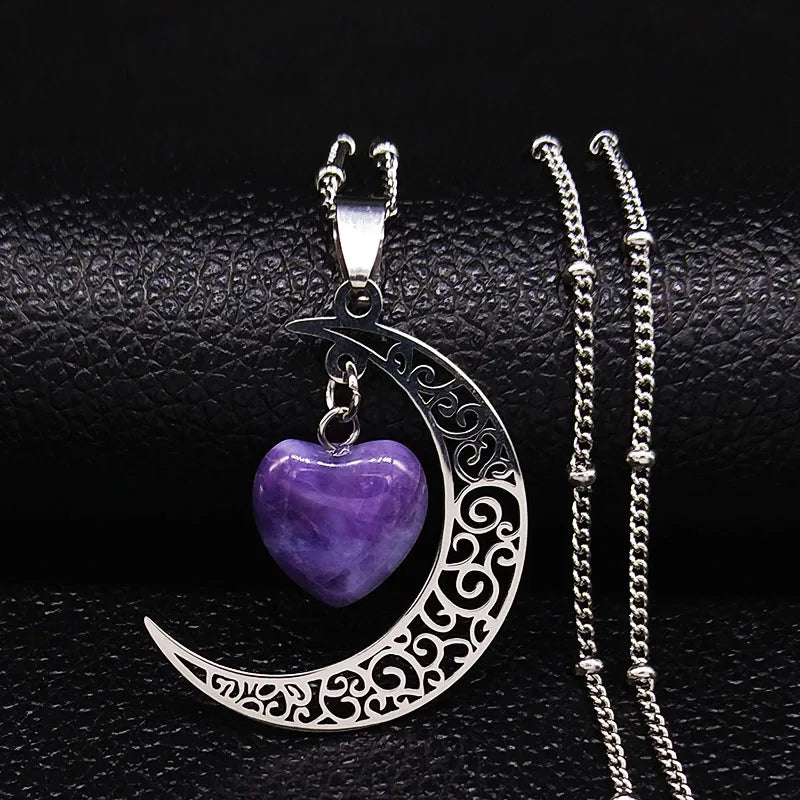 Witchcraft Crescent Moon Stainless Steel Necklace