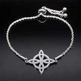 Irish Knot Charm Bracelet Stainless Steel Chain Women Celtics Knot Wicca Bracele