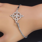 Irish Knot Charm Bracelet Stainless Steel Chain Women Celtics Knot Wicca Bracele