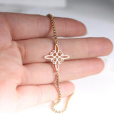 Witchcraft Witch Knot Bracelet Stainless Steel Adjustable Bangle Wiccan Charms