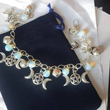 Witches Charm Anklet Dragon Amethyst Pagan Gothic Bracelet