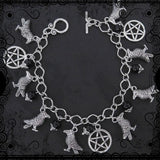 Witches Charm Anklet Dragon and Amethyst Pagan Gothic Bracelet