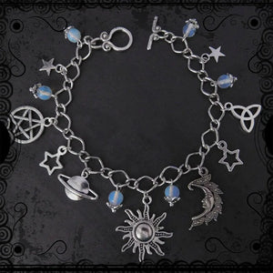 Witches Charm Anklet Dragon and Amethyst Pagan Gothic Bracelet