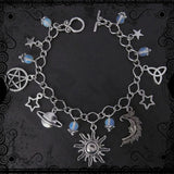 Witches Charm Anklet Dragon and Amethyst Pagan Gothic Bracelet