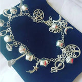 Witches Charm Anklet Dragon and Amethyst Pagan Gothic Bracelet