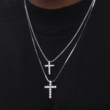 Silver 925 Necklace Zircon Cross Pendant Christmas Gift Jewelry