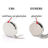Cat Locket Necklace with Chain - Stainless Steel Essential Oil Diffuser Pendant