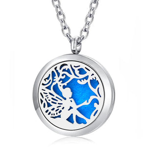 30mm Magnetic Stainless Steel Oil Diffuser Perfume Locket Necklace with Chain