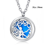 30mm Magnetic Stainless Steel Oil Diffuser Perfume Locket Necklace with Chain