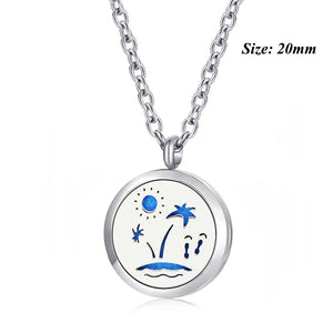 Perfume Locket Necklace with Chain - Magnetic Stainless Steel