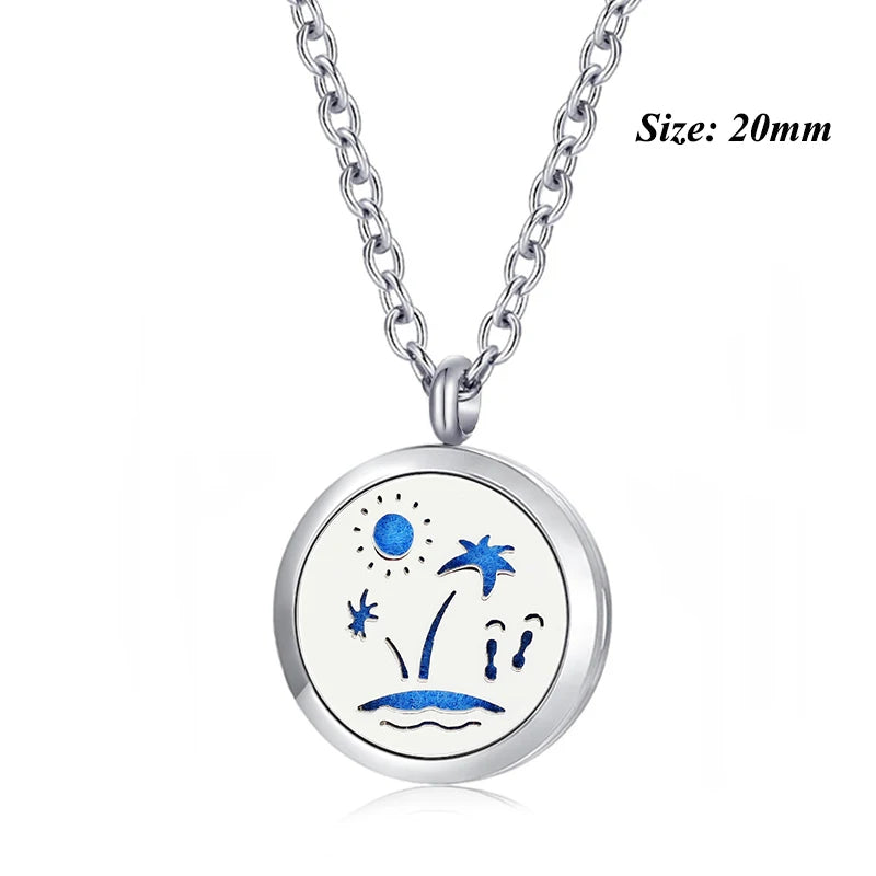 Perfume Locket Necklace with Chain - Magnetic Stainless Steel