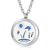 Perfume Locket Necklace with Chain - Magnetic Stainless Steel