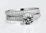 Tibetan Silver Zirconia Wedding Rings Set