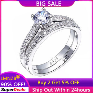 Tibetan Silver Zirconia Wedding Rings Set