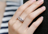 Tibetan Silver Zirconia Wedding Rings Set