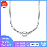45-60cm Silver Snake Chain Necklace for Pendants Beads DIY Jewelry PN005