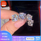 925 Silver Needle CZ Stud Earrings 6mm/8mm