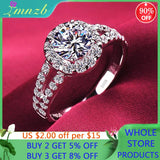 2ct CZ Zircon Allergy-Free Tibetan Silver Wedding Bands