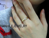 Clear CZ Wedding Band Finger Ring for Men Women
