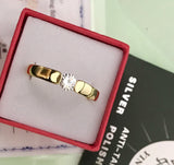 Clear CZ Wedding Band Finger Ring for Men Women