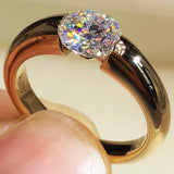 Clear CZ Wedding Band Finger Ring for Men Women