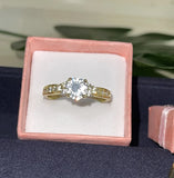 Tibetan Silver Rings for Women 2.0ct Cubic Zircon Wedding Bands Set