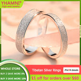 Frosted Texture Tibetan Silver Couple Wedding Band Ring