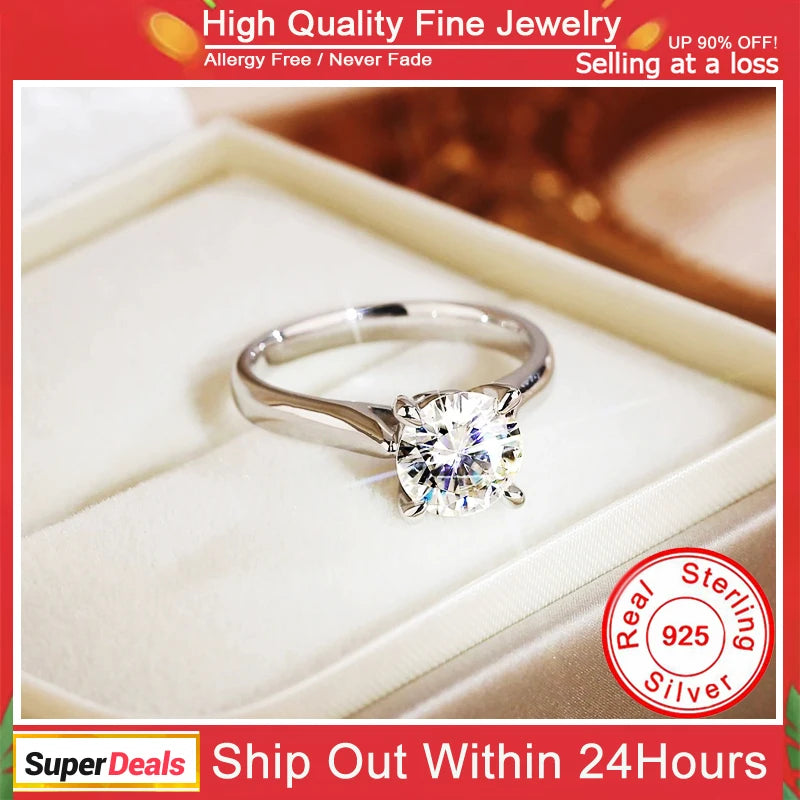 18K Filled Wedding Band 2.0ct Zircon Ring Women Fine Jewelry
