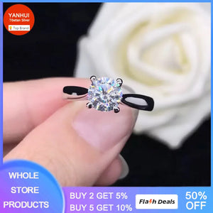 Zircon Tibetan Silver Women's Ring Wedding Band