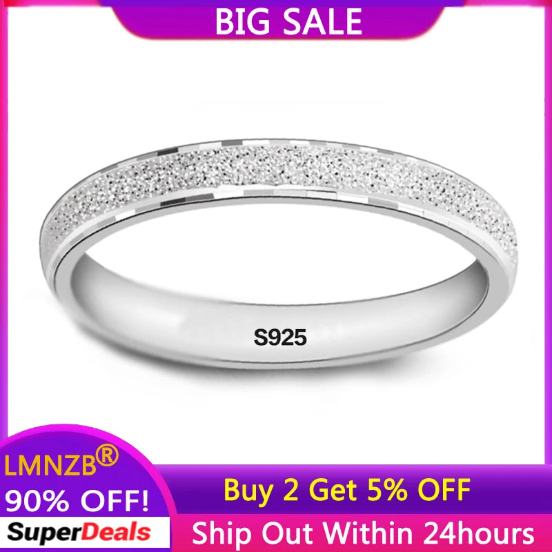Tibetan Silver Frosted Finger Rings for Women Men Wedding Jewelry