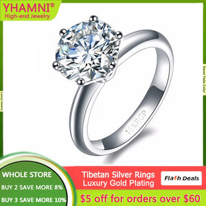 Zircon CZ Engagement Ring 2.0ct Wedding Band Bride Jewelry