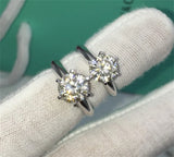Zircon CZ Engagement Ring 2.0ct Wedding Band Bride Jewelry