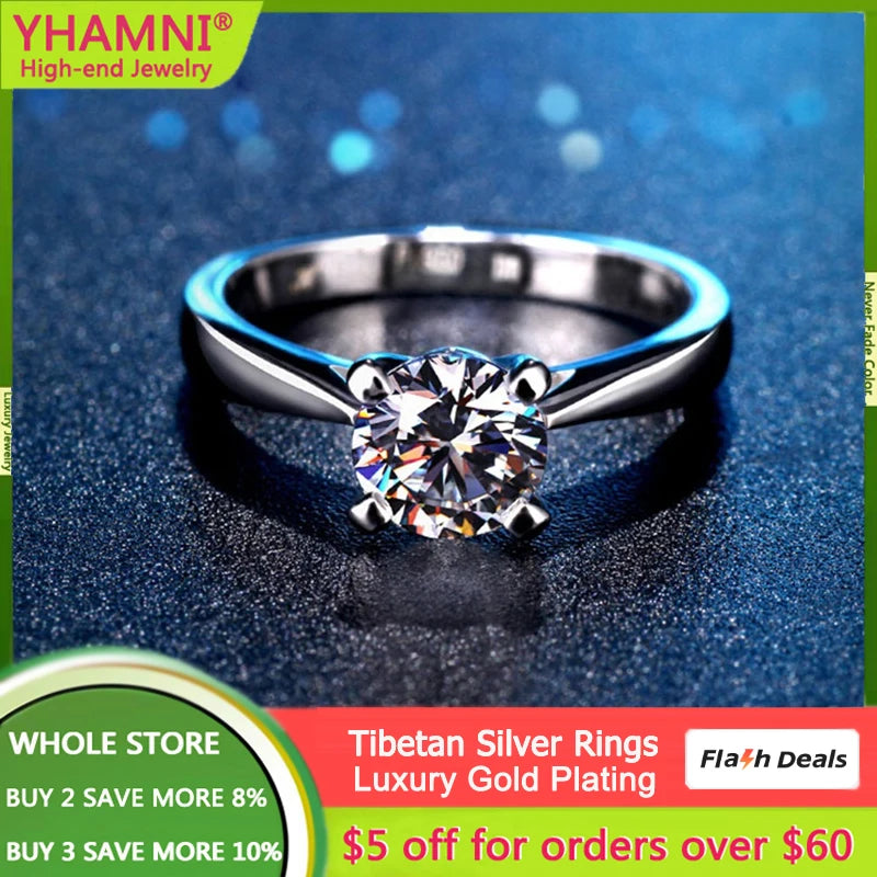 Tibetan Silver Ring with 2.0ct Zirconia Stone